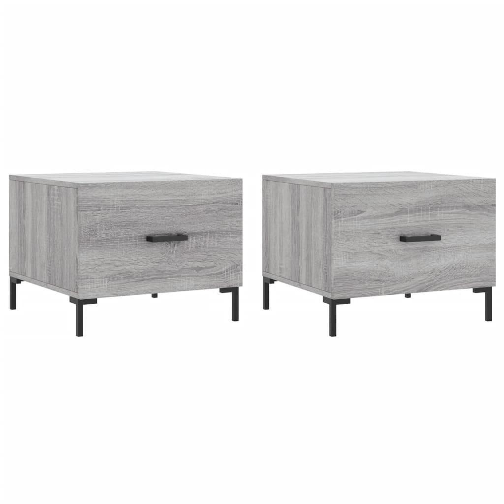 Tables basses 2 pcs sonoma gris 50x50x40 cm bois d'ingénierie - XIOS