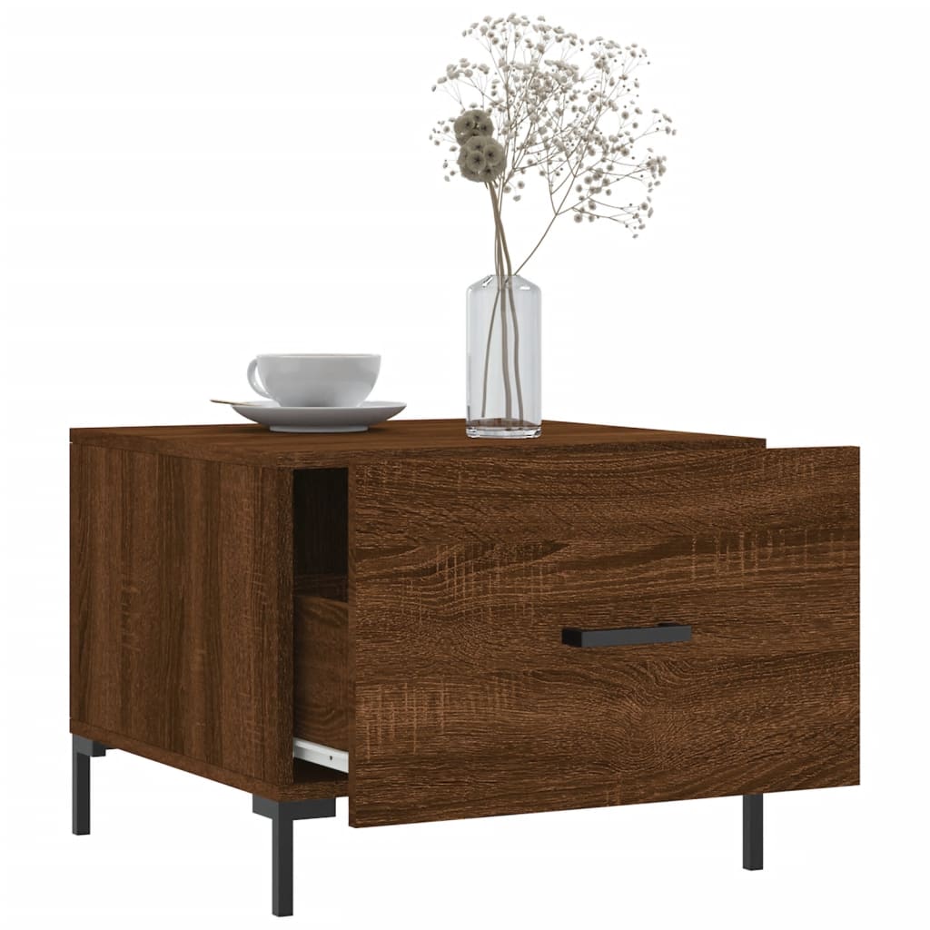 Table basse Chêne marron 50x50x40 cm Bois d'ingénierie - XIOS