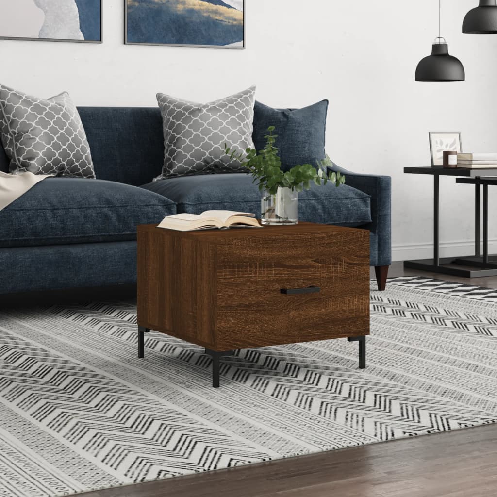 Table basse Chêne marron 50x50x40 cm Bois d'ingénierie - XIOS