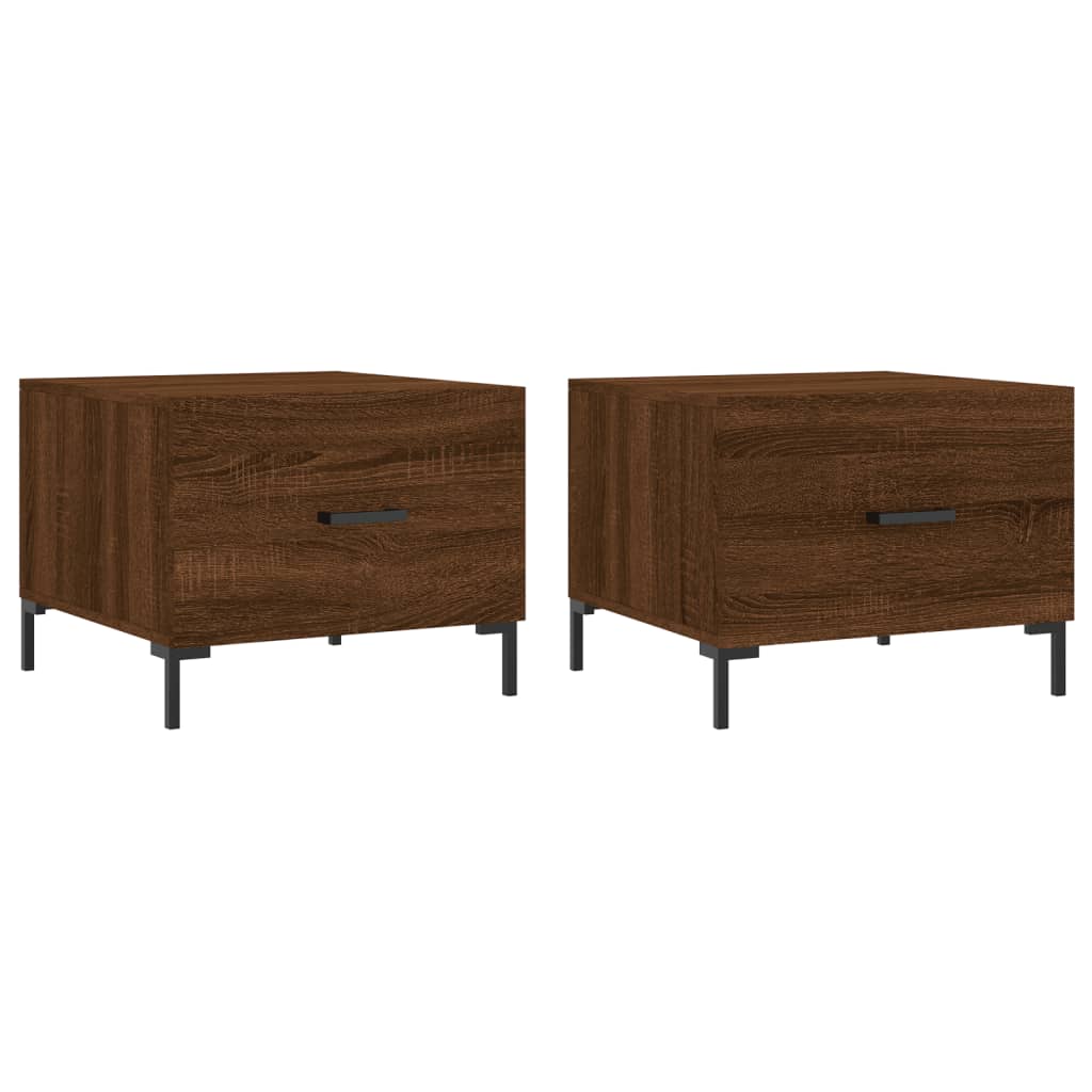 Tables basses 2 pcs chêne marron 50x50x40 cm bois d'ingénierie - XIOS
