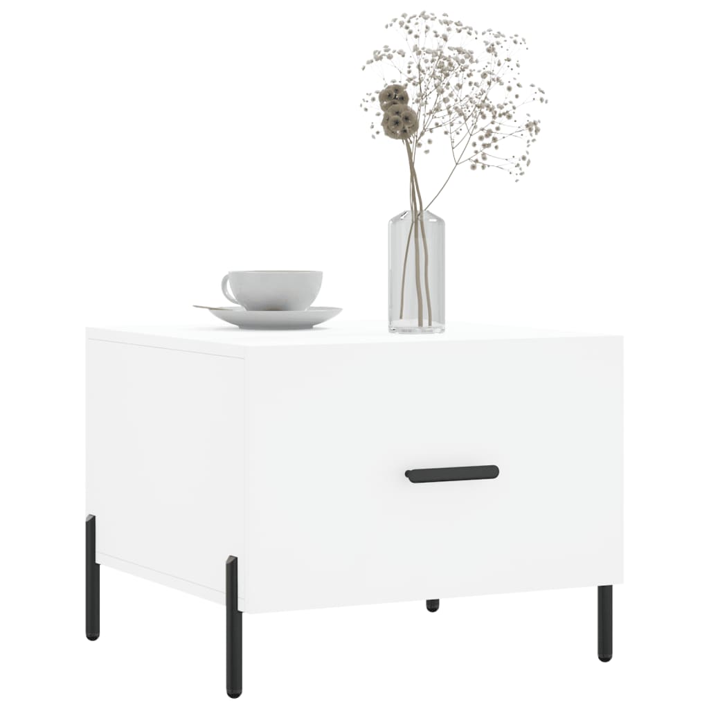 Table basse blanc 50x50x40 cm bois d'ingénierie - XIOS