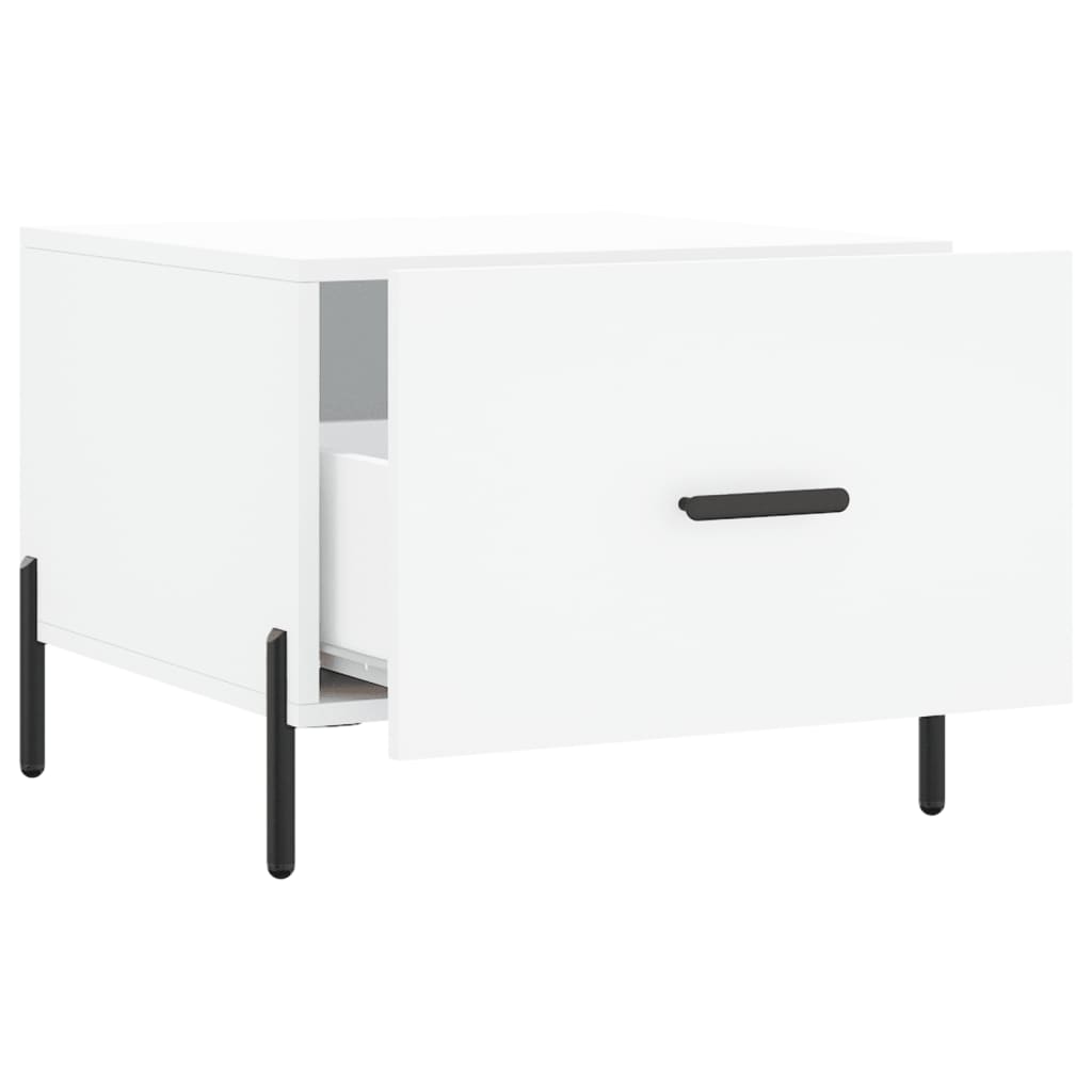 Table basse blanc 50x50x40 cm bois d'ingénierie - XIOS