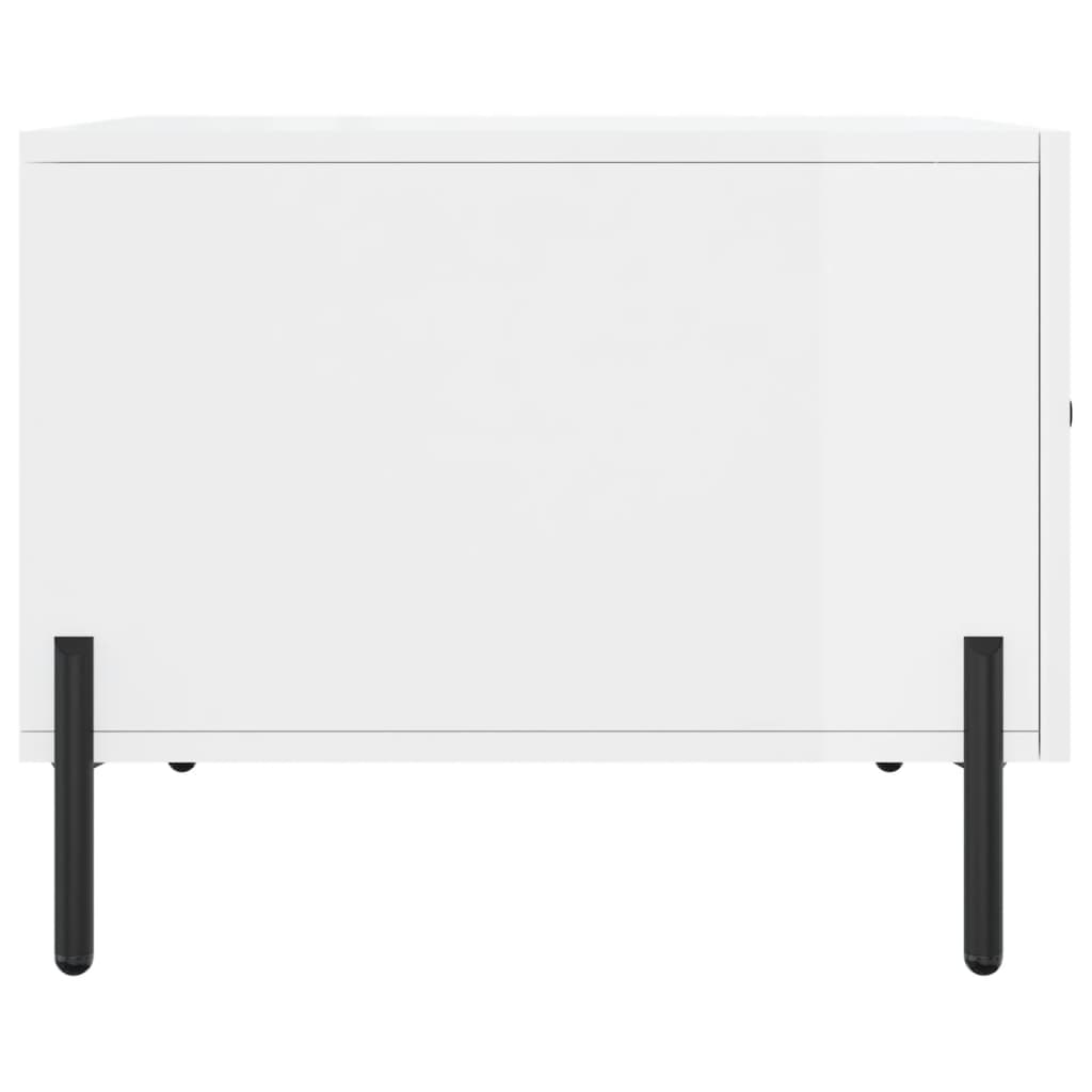 Table basse blanc brillant 50x50x40 cm bois d'ingénierie - XIOS