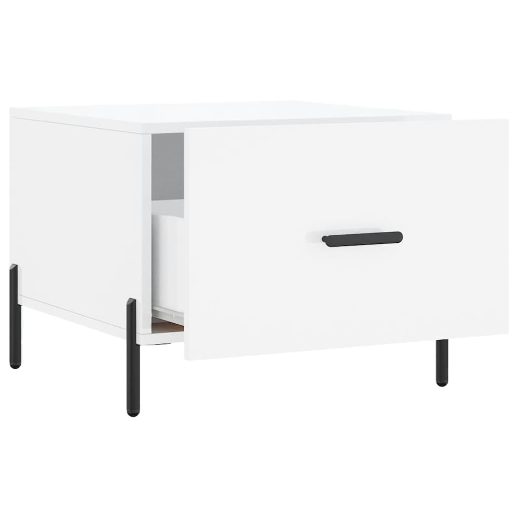 Tables basses 2 pcs blanc brillant 50x50x40cm bois d'ingénierie - XIOS