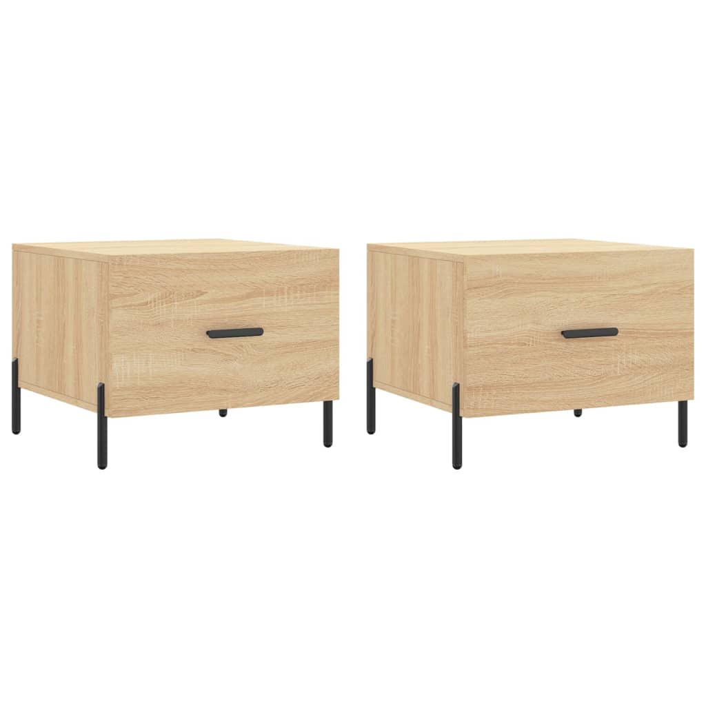 Tables basses 2 pcs chêne sonoma 50x50x40 cm bois d'ingénierie - XIOS