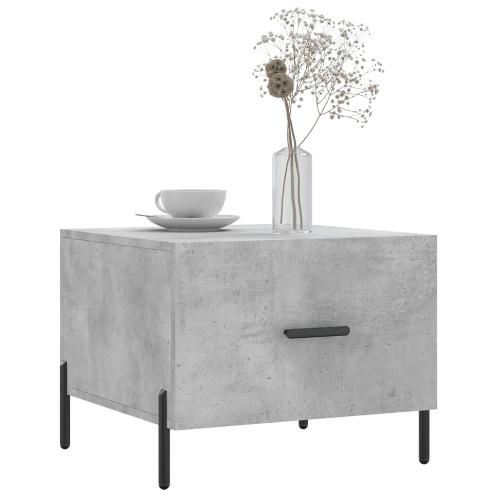Table basse gris béton 50x50x40 cm bois d'ingénierie - XIOS