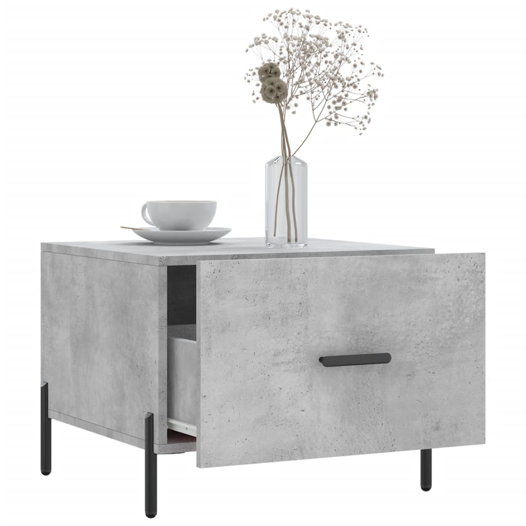 Table basse gris béton 50x50x40 cm bois d'ingénierie - XIOS
