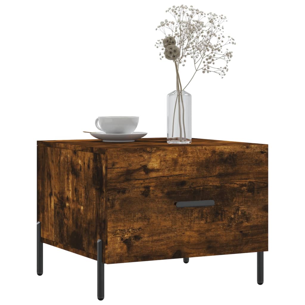 Table basse Chêne fumé 50x50x40 cm Bois d'ingénierie - XIOS