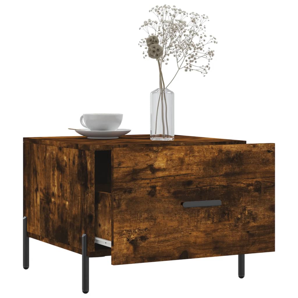 Table basse Chêne fumé 50x50x40 cm Bois d'ingénierie - XIOS