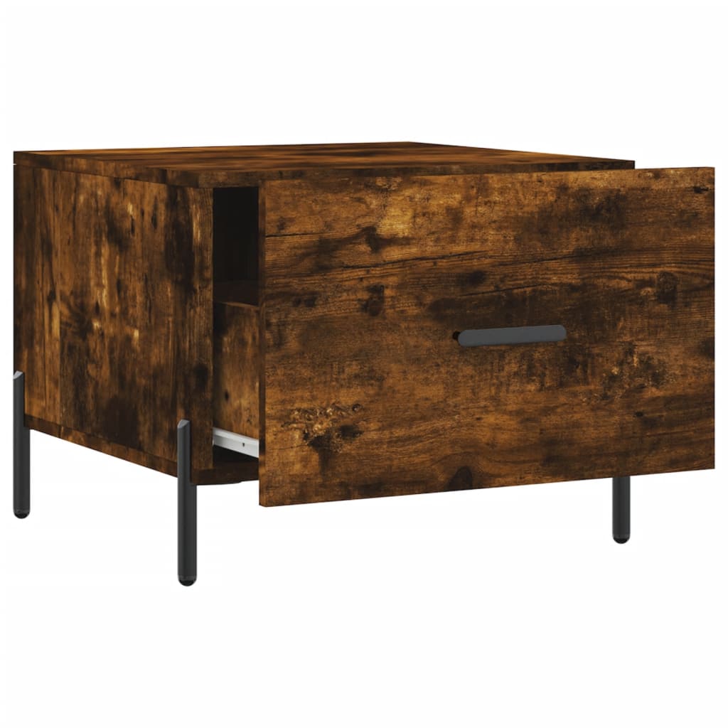 Table basse Chêne fumé 50x50x40 cm Bois d'ingénierie - XIOS