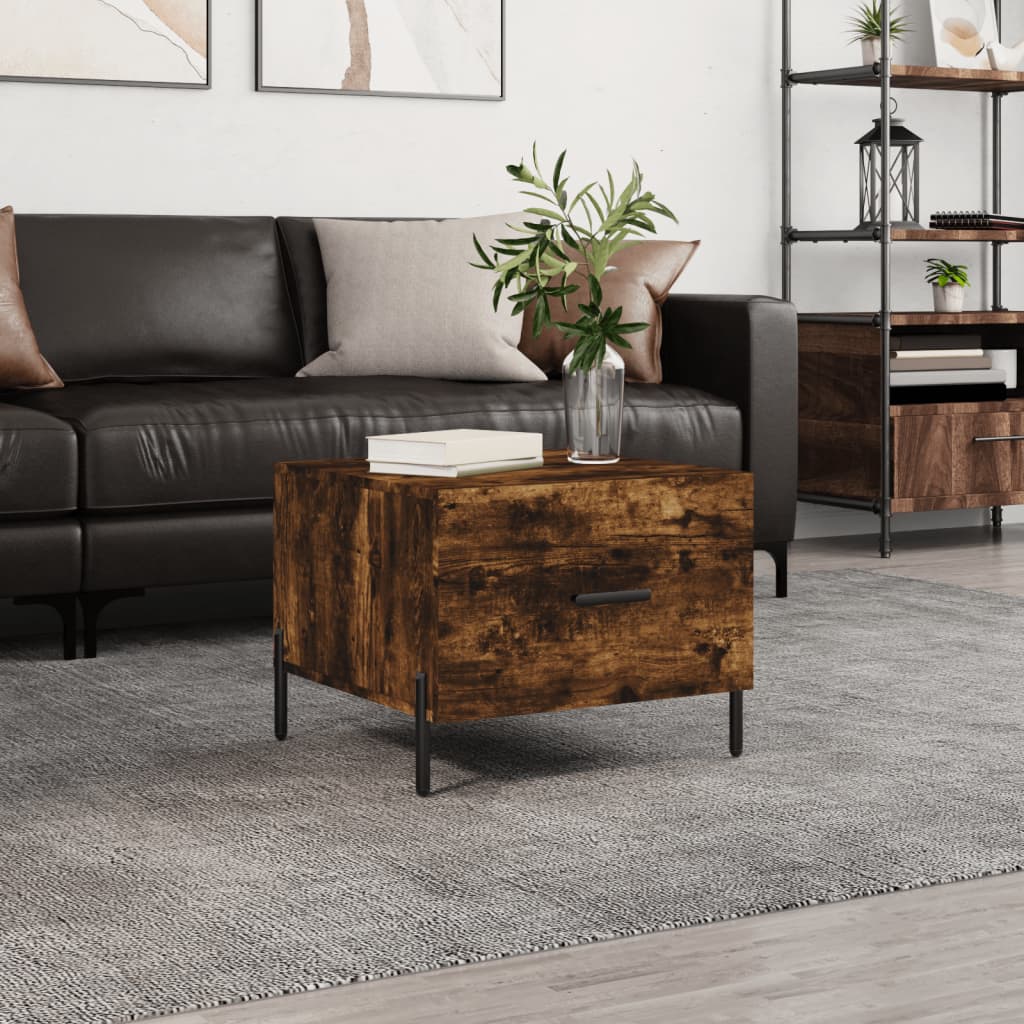 Table basse Chêne fumé 50x50x40 cm Bois d'ingénierie - XIOS