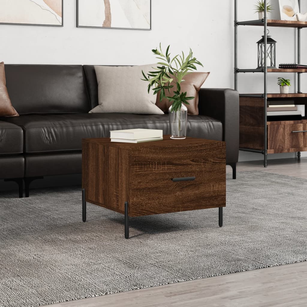 Table basse Chêne marron 50x50x40 cm Bois d'ingénierie - XIOS