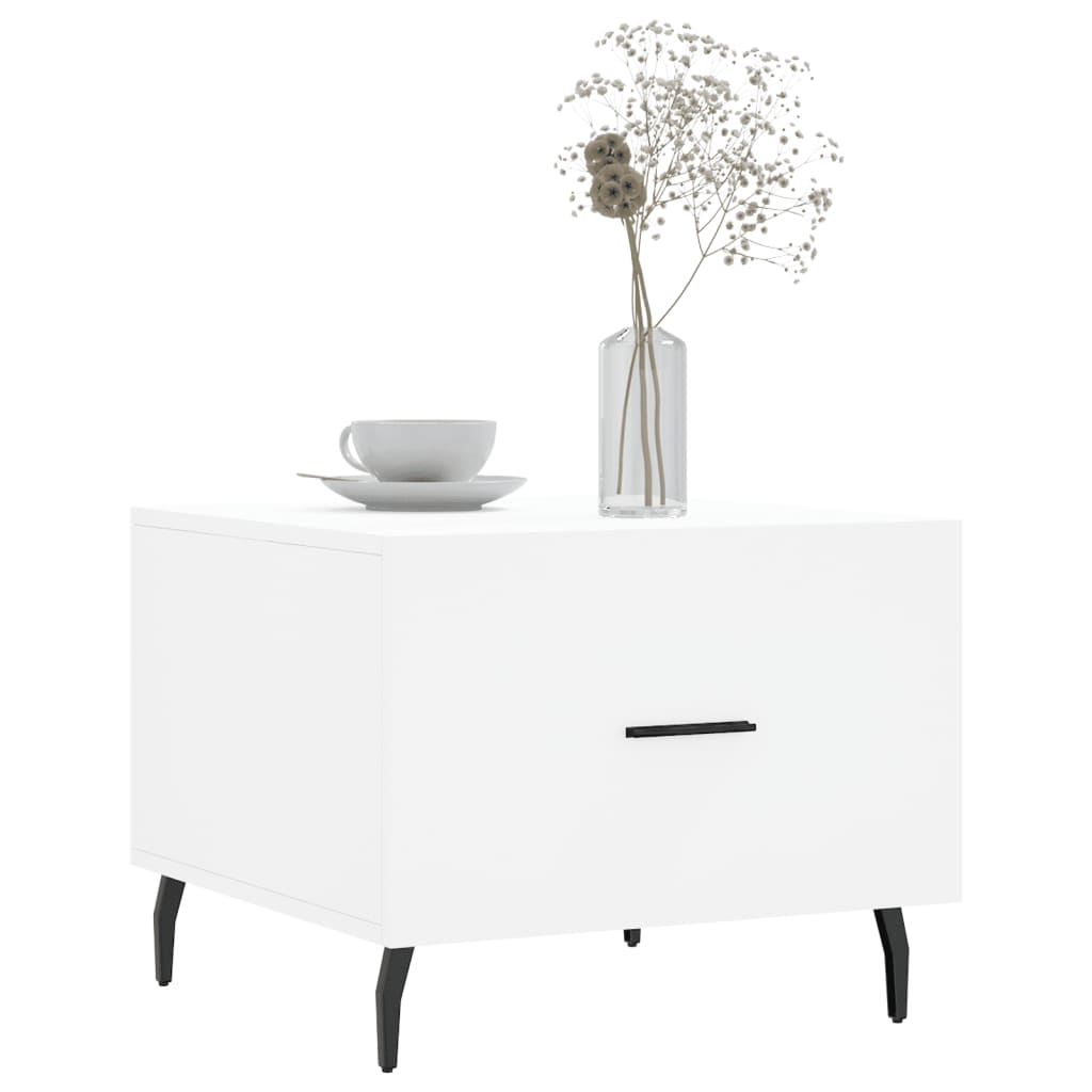 Table basse blanc 50x50x40 cm bois d'ingénierie - XIOS