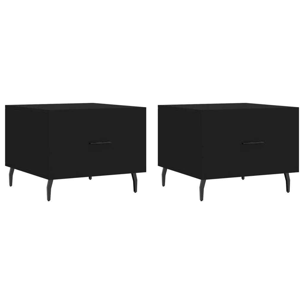 Tables basses 2 pcs noir 50x50x40 cm bois d'ingénierie - XIOS
