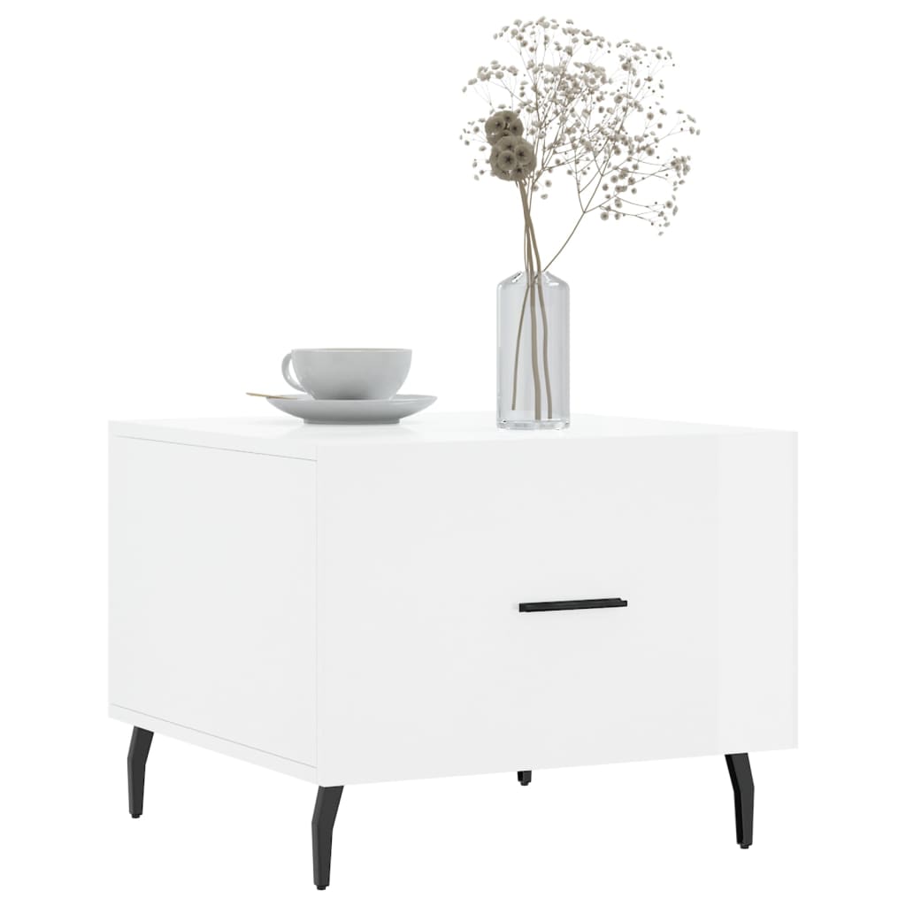 Table basse blanc brillant 50x50x40 cm bois d'ingénierie Tables basses vidaXL
