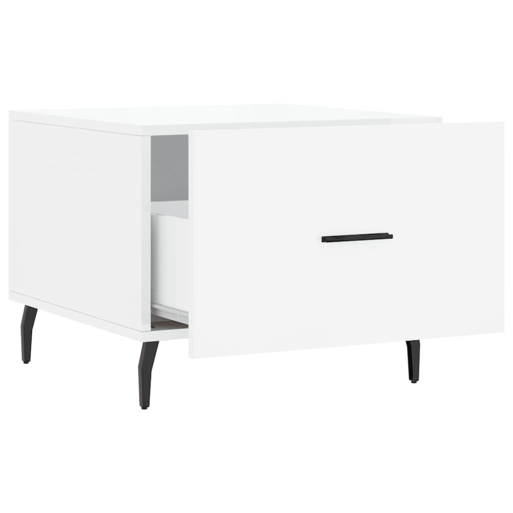 Tables basses 2 pcs blanc brillant 50x50x40cm bois d'ingénierie - XIOS