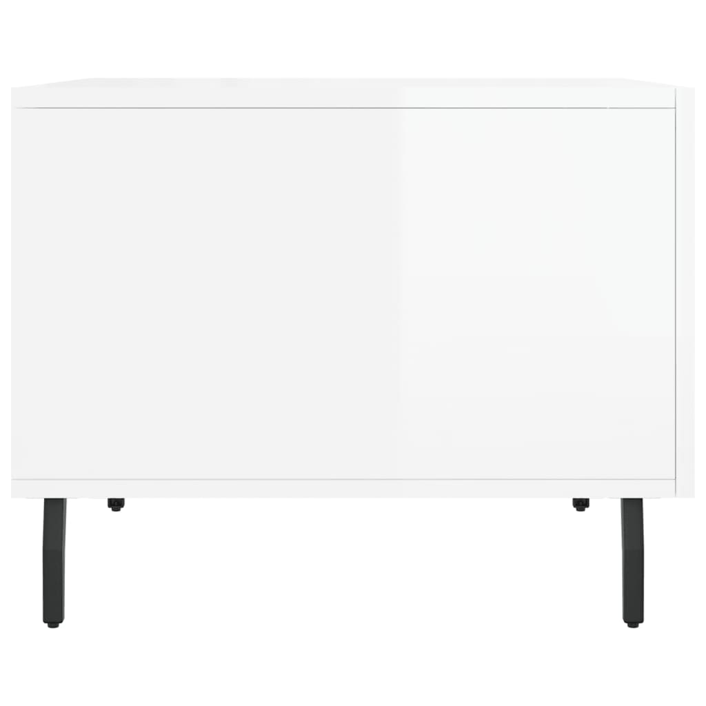 Tables basses 2 pcs blanc brillant 50x50x40cm bois d'ingénierie - XIOS