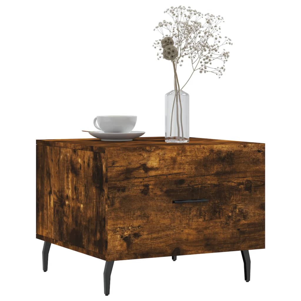 Tables basses 2 pcs chêne fumé 50x50x40 cm bois d'ingénierie - XIOS