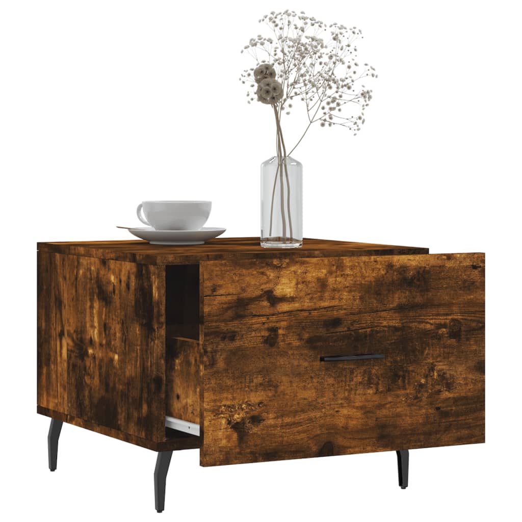 Tables basses 2 pcs chêne fumé 50x50x40 cm bois d'ingénierie - XIOS