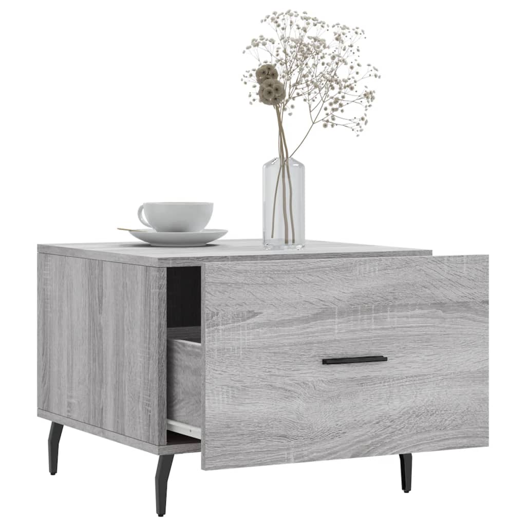 Table basse Sonoma gris 50x50x40 cm Bois d'ingénierie - XIOS