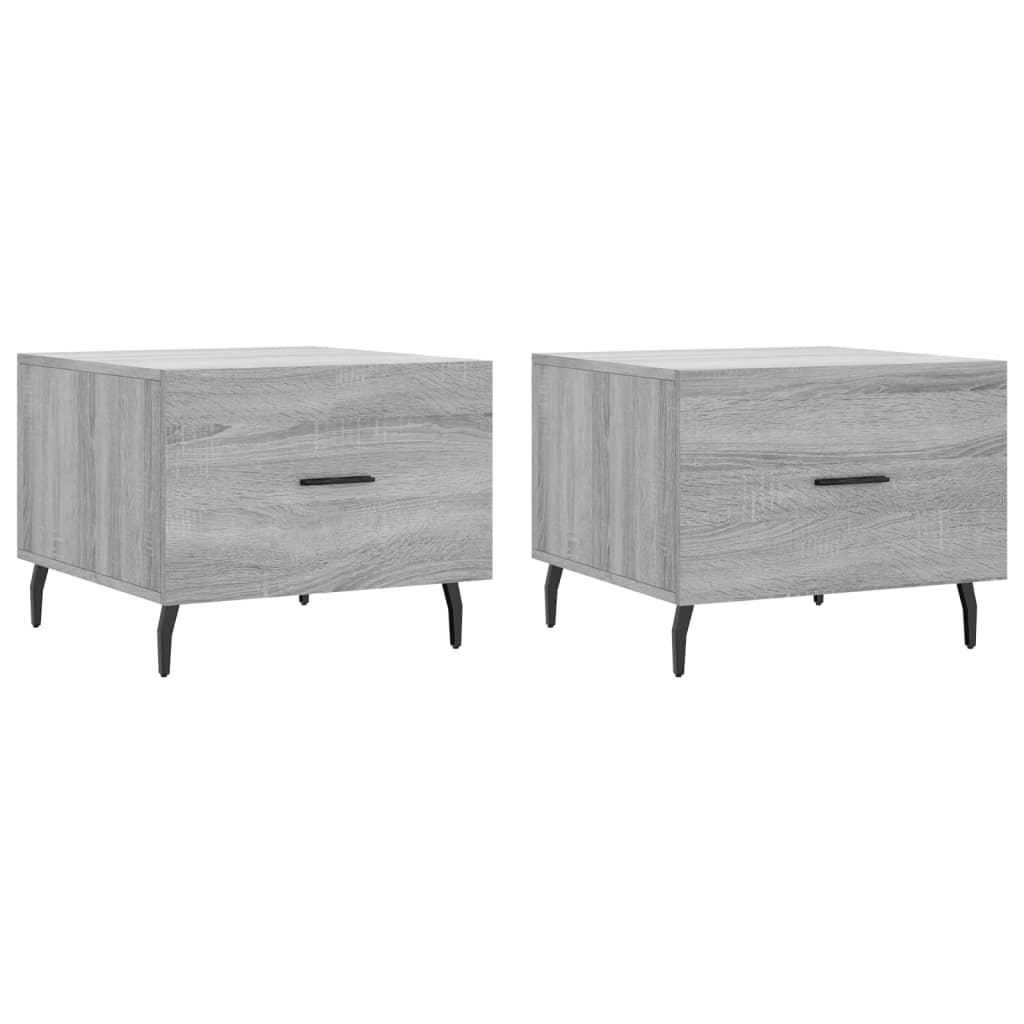 Tables basses 2 pcs sonoma gris 50x50x40 cm bois d'ingénierie - XIOS