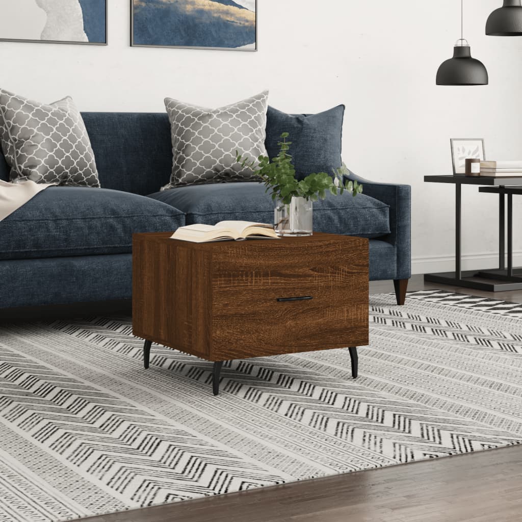 Table basse Chêne marron 50x50x40 cm Bois d'ingénierie - XIOS