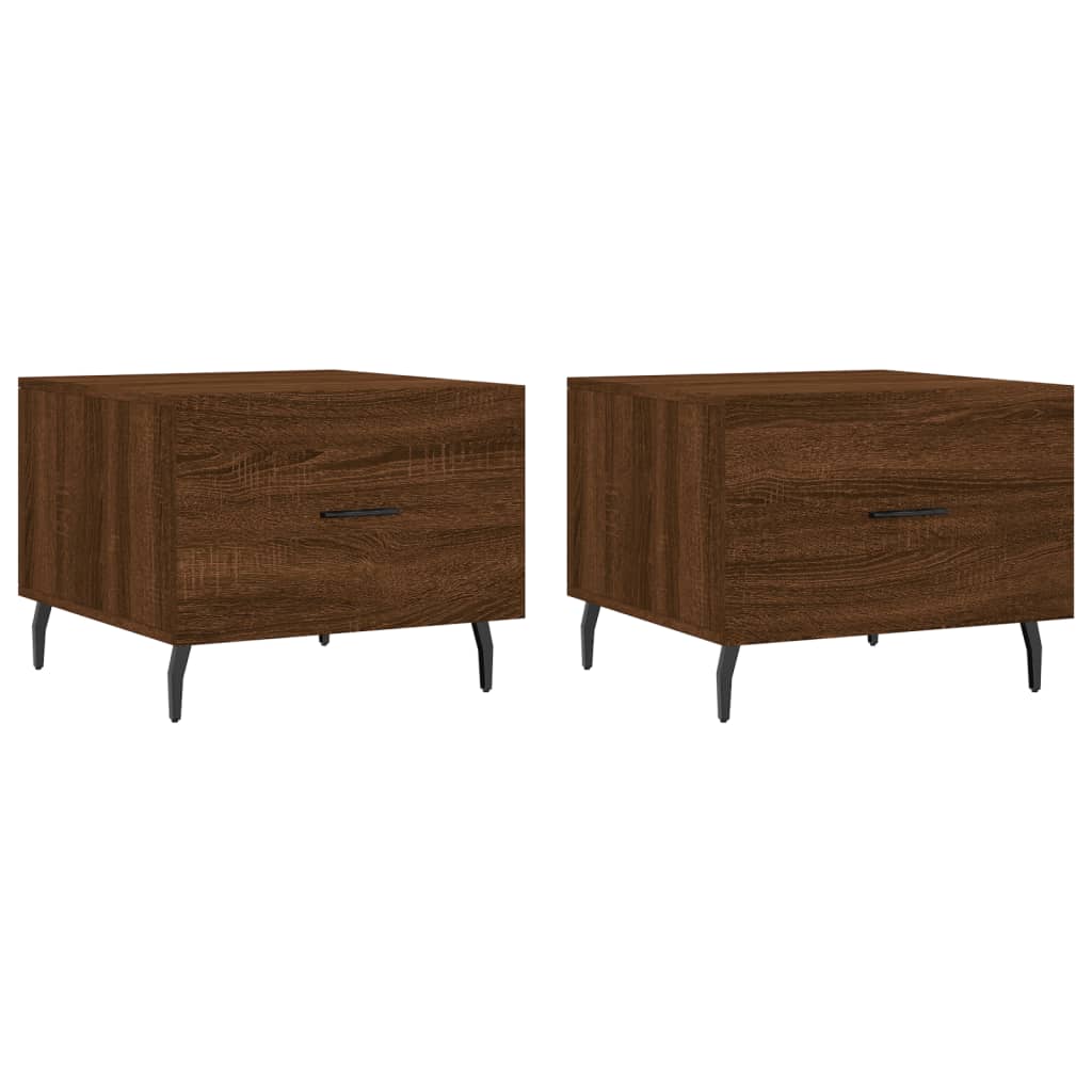 Tables basses 2 pcs chêne marron 50x50x40 cm bois d'ingénierie - XIOS