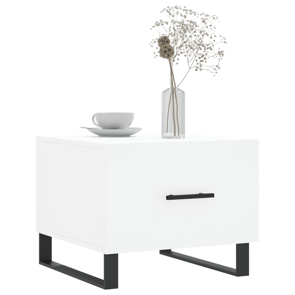 Table basse blanc 50x50x40 cm bois d'ingénierie - XIOS