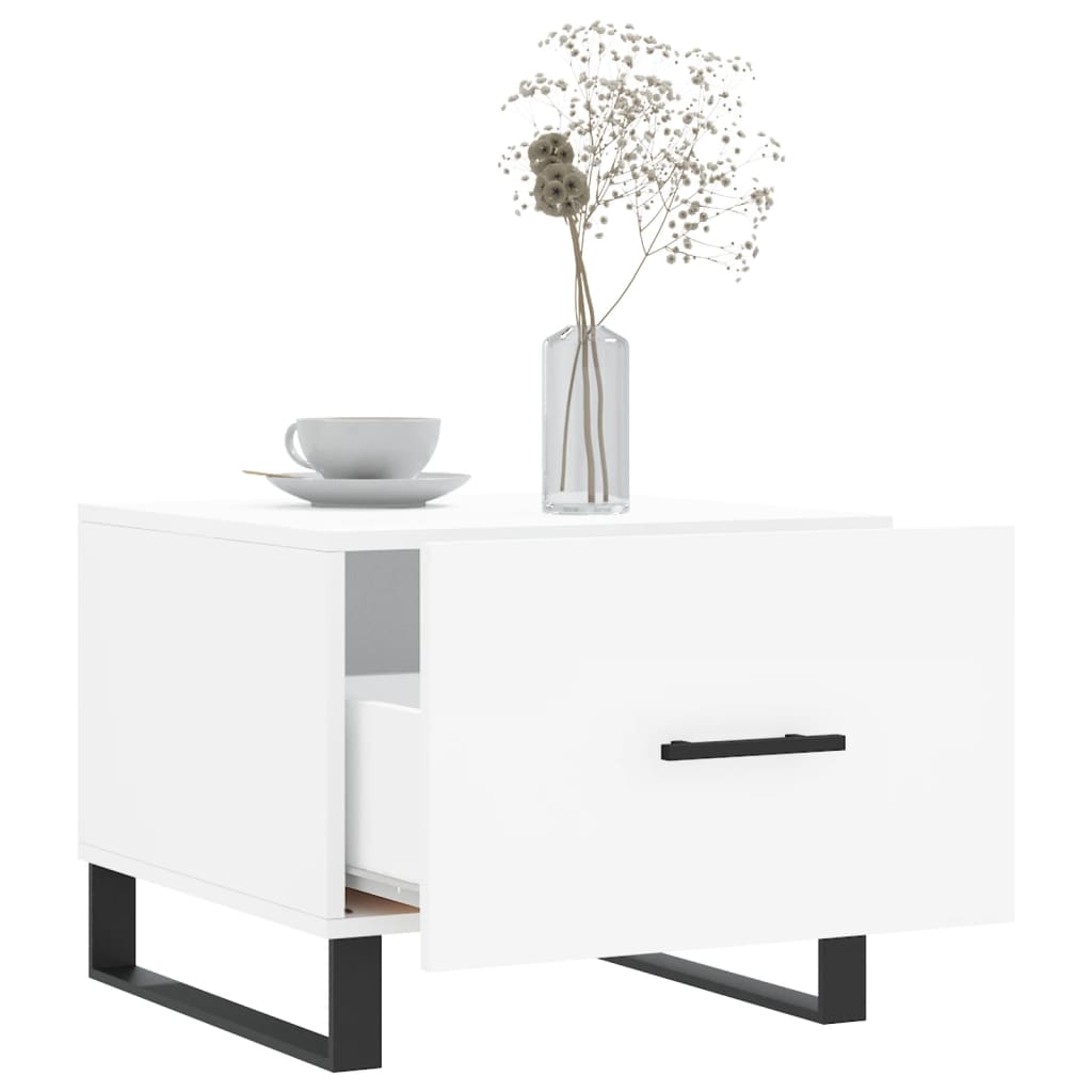 Table basse blanc 50x50x40 cm bois d'ingénierie - XIOS