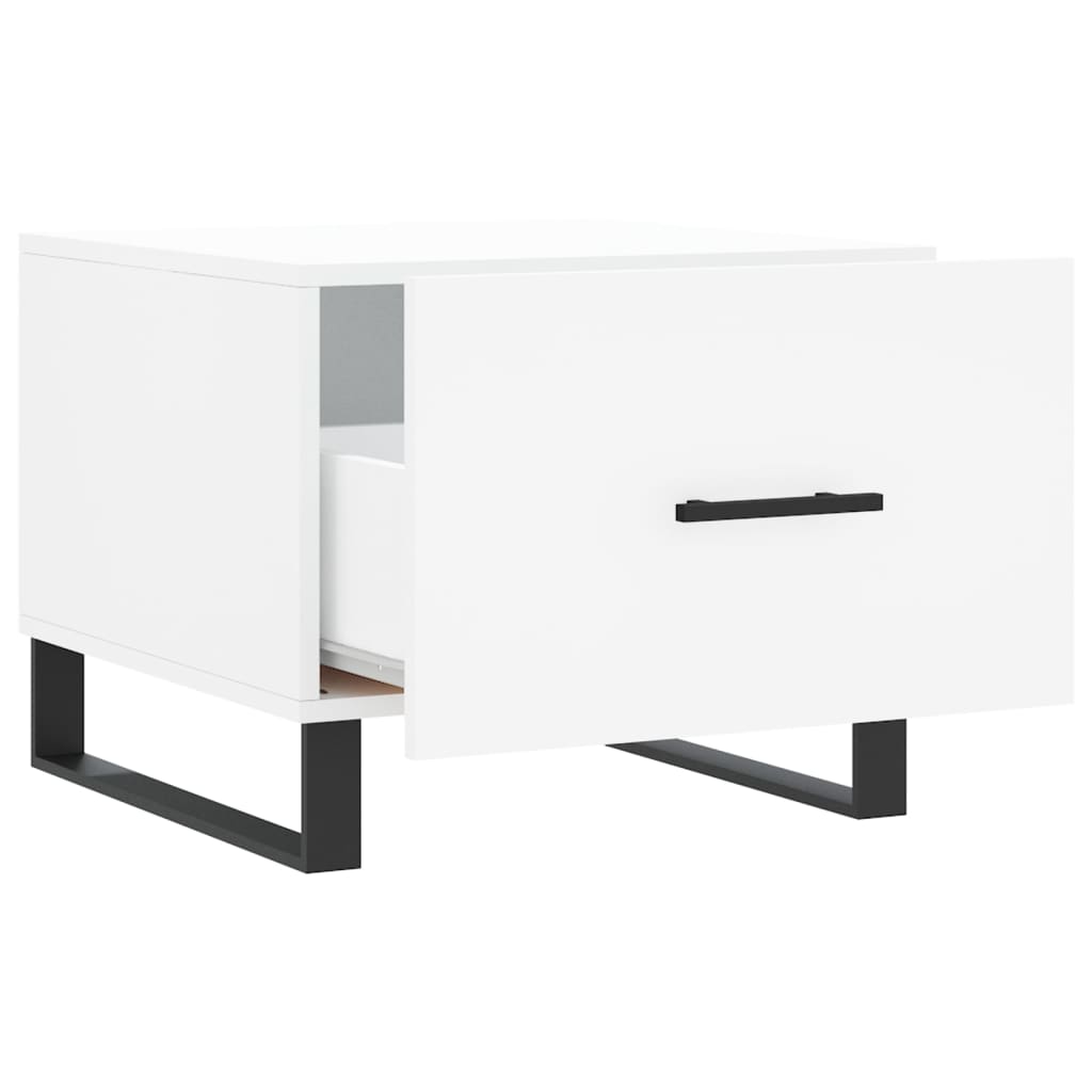 Table basse blanc 50x50x40 cm bois d'ingénierie - XIOS