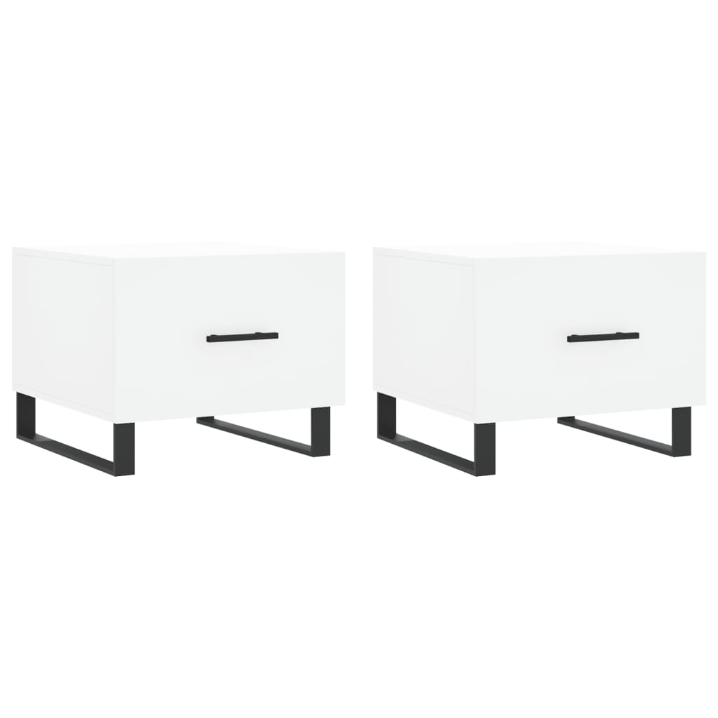 Tables basses 2 pcs blanc 50x50x40 cm bois d'ingénierie - XIOS