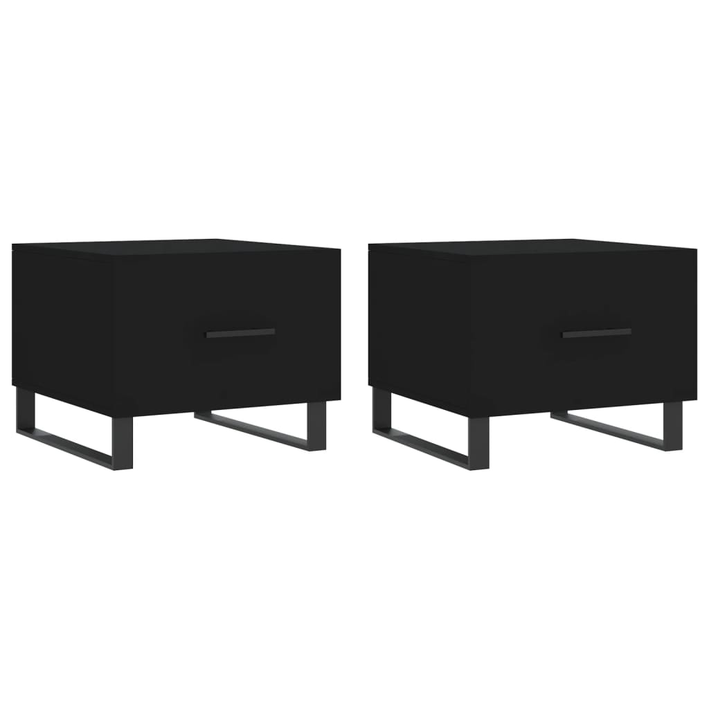 Tables basses 2 pcs noir 50x50x40 cm bois d'ingénierie - XIOS
