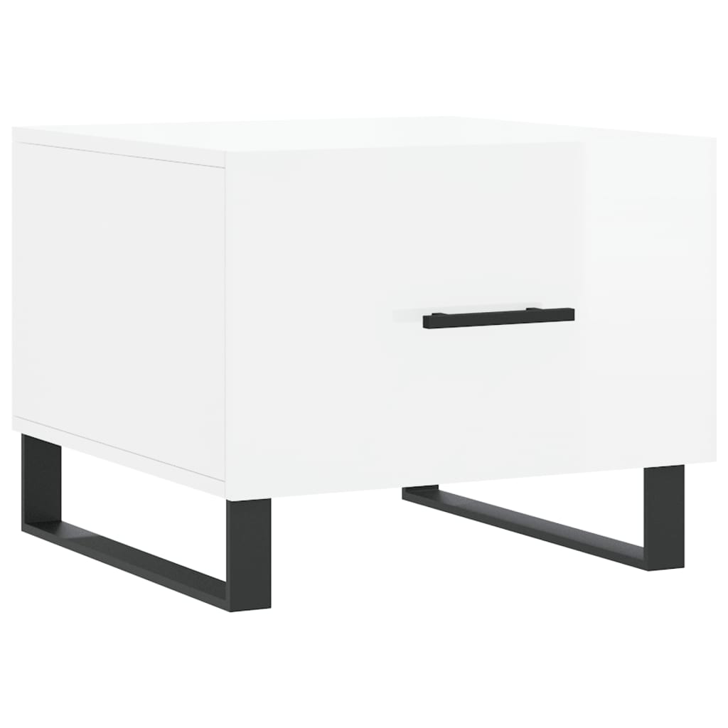 Tables basses 2 pcs blanc brillant 50x50x40cm bois d'ingénierie - XIOS