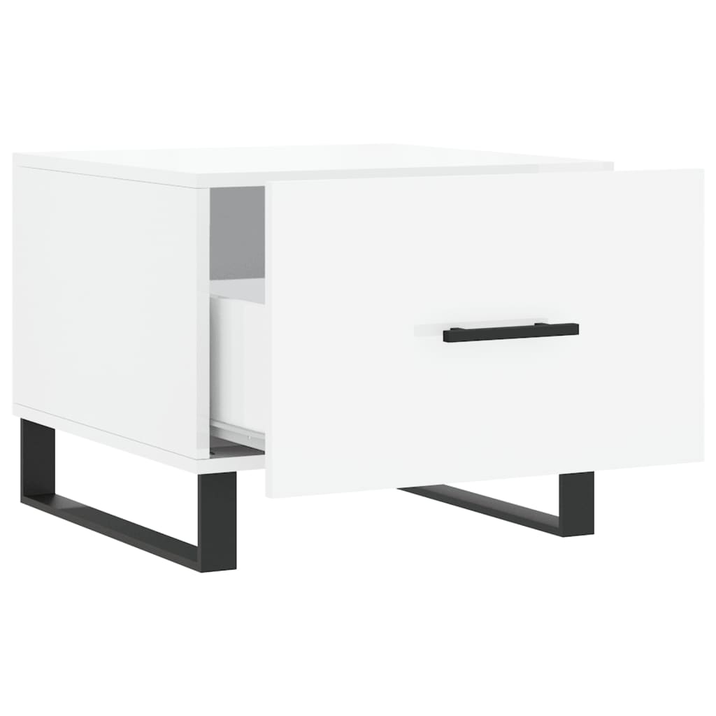 Tables basses 2 pcs blanc brillant 50x50x40cm bois d'ingénierie - XIOS