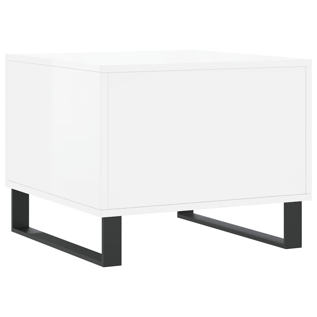 Tables basses 2 pcs blanc brillant 50x50x40cm bois d'ingénierie - XIOS