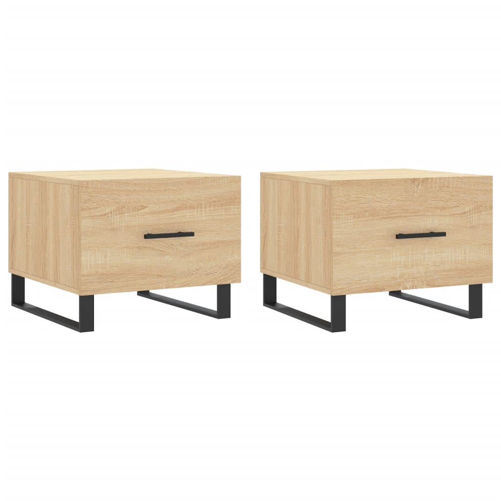 Tables basses 2 pcs chêne sonoma 50x50x40 cm bois d'ingénierie - XIOS