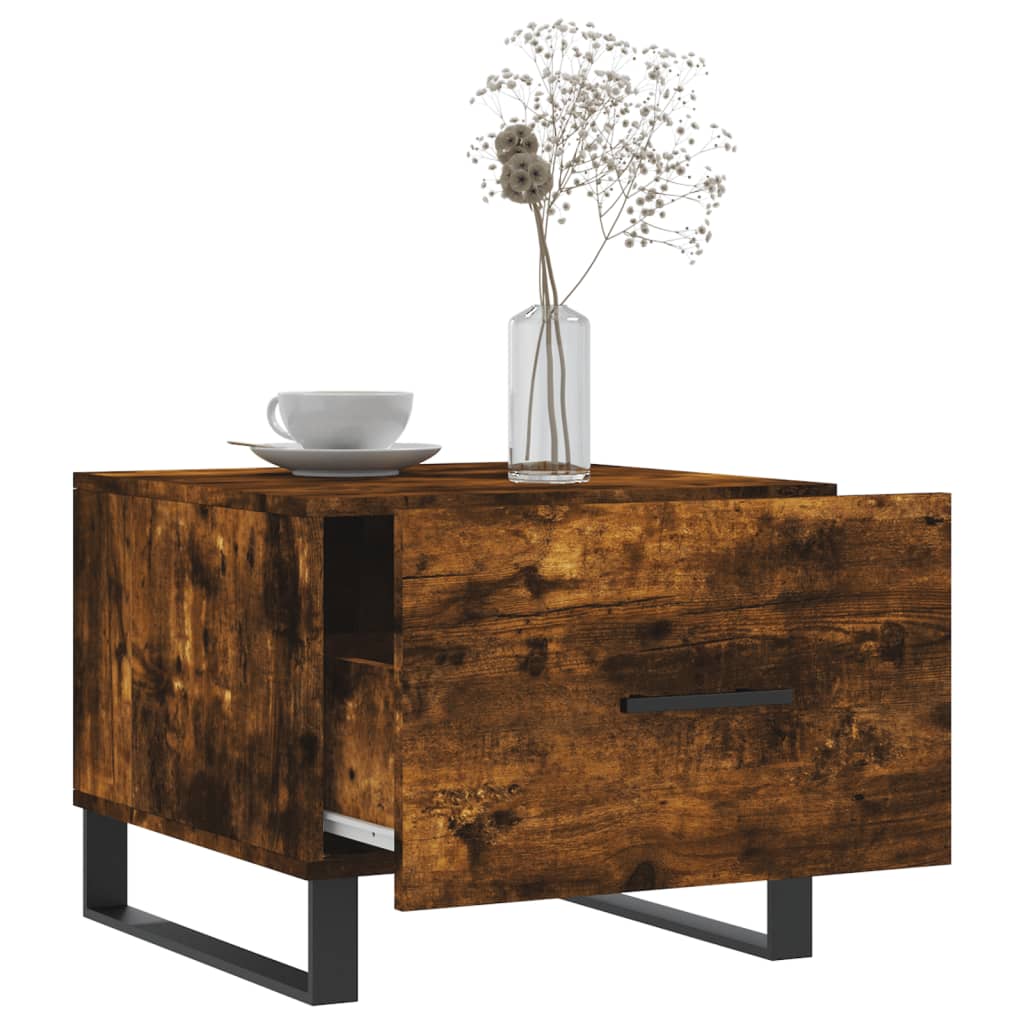 Tables basses 2 pcs chêne fumé 50x50x40 cm bois d'ingénierie - XIOS