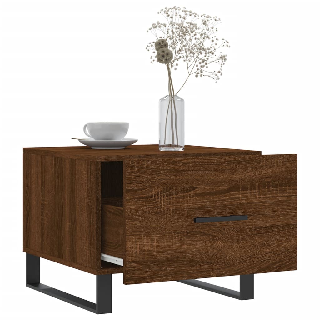Table basse Chêne marron 50x50x40 cm Bois d'ingénierie - XIOS