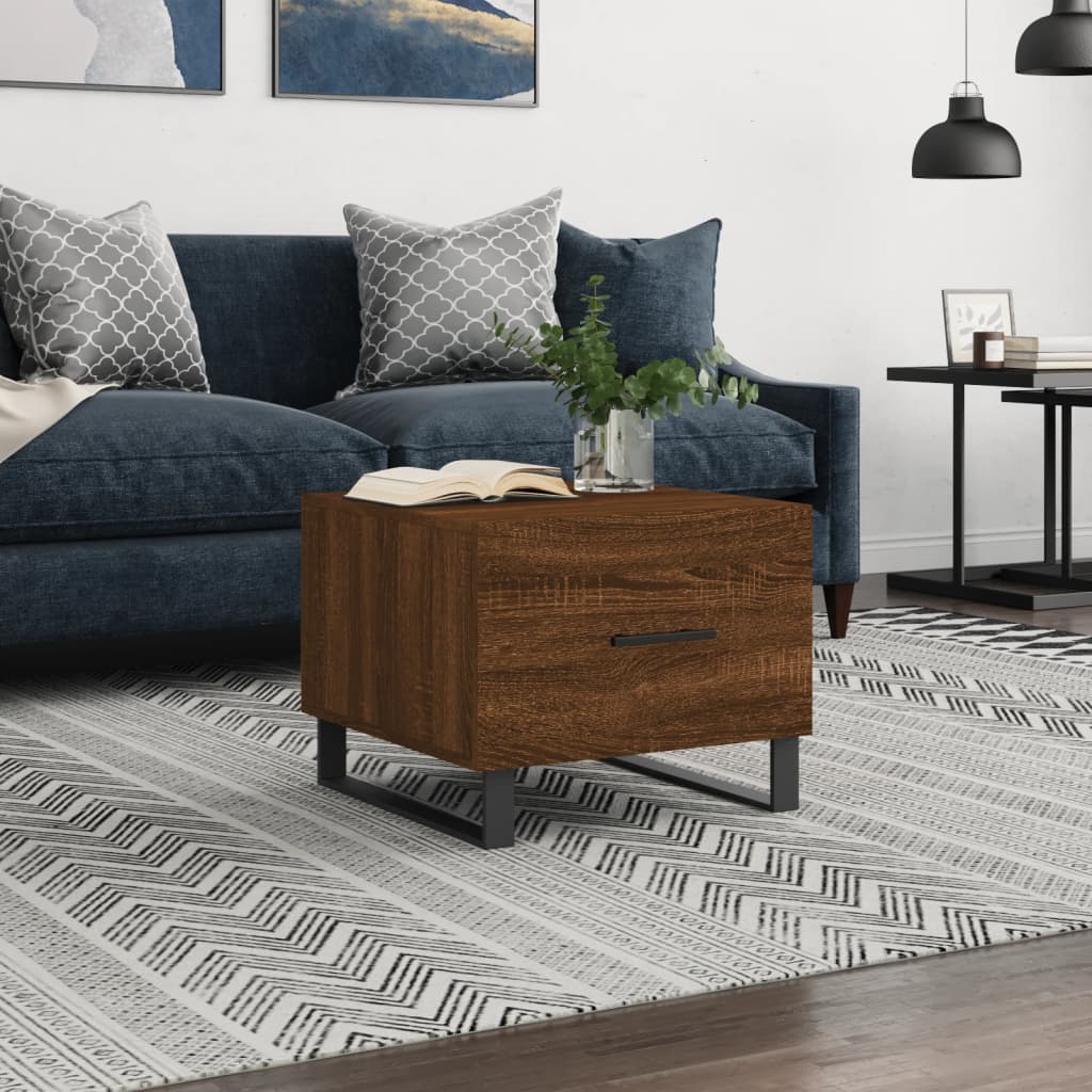 Table basse Chêne marron 50x50x40 cm Bois d'ingénierie - XIOS