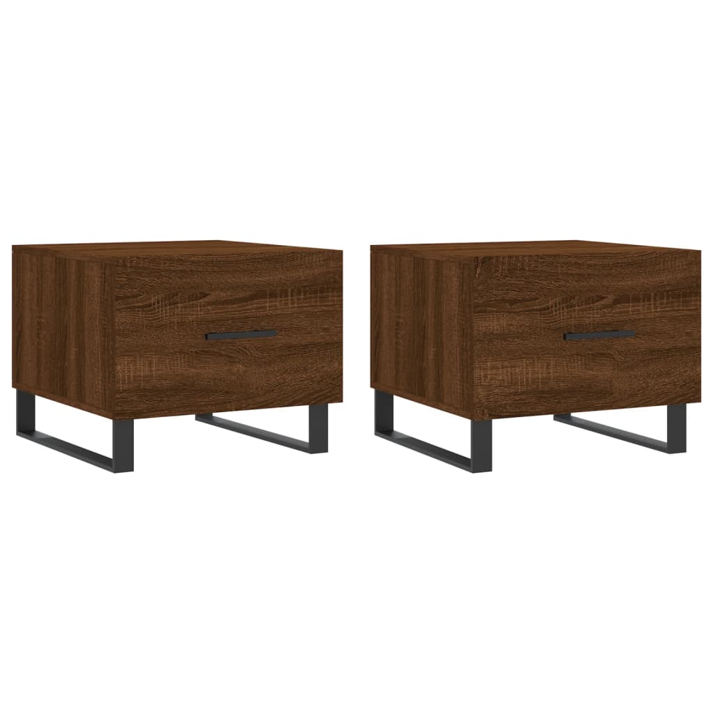 Tables basses 2 pcs chêne marron 50x50x40 cm bois d'ingénierie - XIOS
