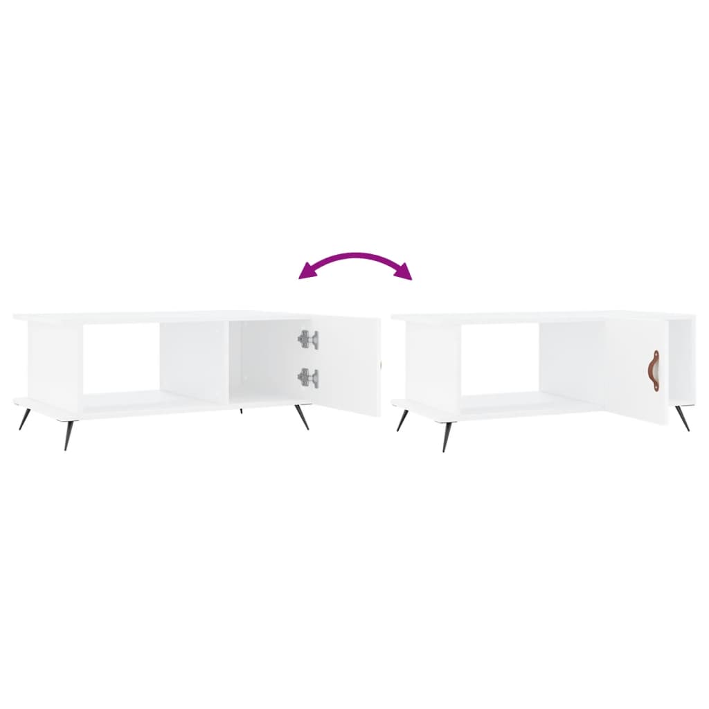 Table basse blanc 90x50x40 cm bois d'ingénierie - XIOS