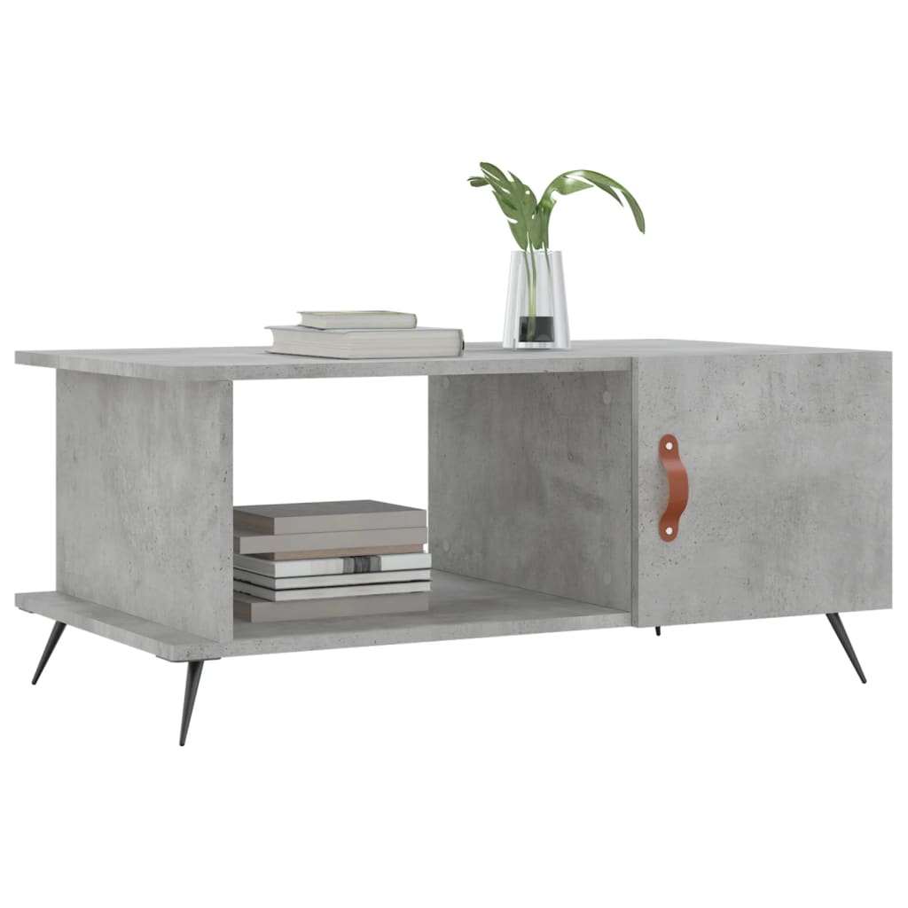 Table basse gris béton 90x50x40 cm bois d'ingénierie - XIOS