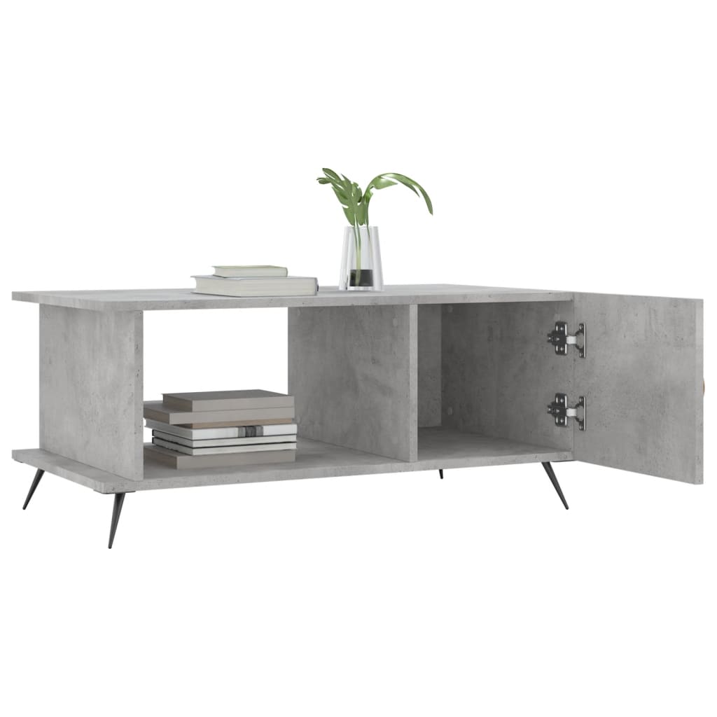 Table basse gris béton 90x50x40 cm bois d'ingénierie - XIOS
