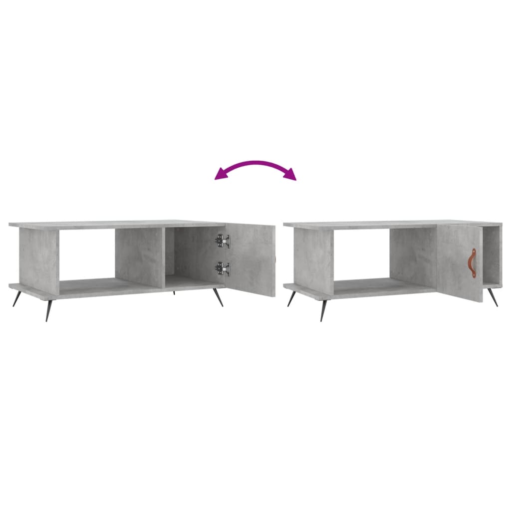 Table basse gris béton 90x50x40 cm bois d'ingénierie - XIOS