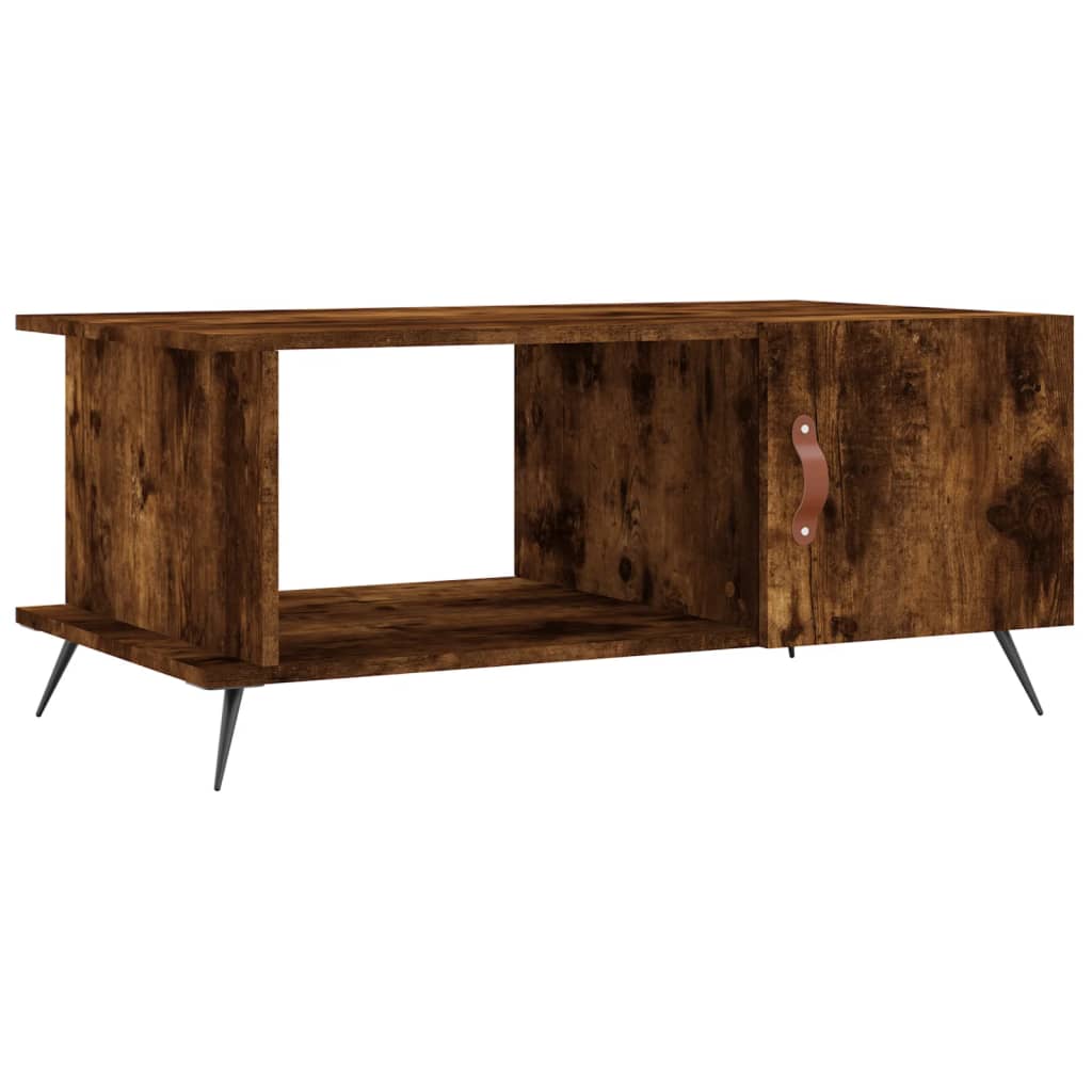 Table basse chêne fumé 90x50x40 cm bois d'ingénierie - XIOS