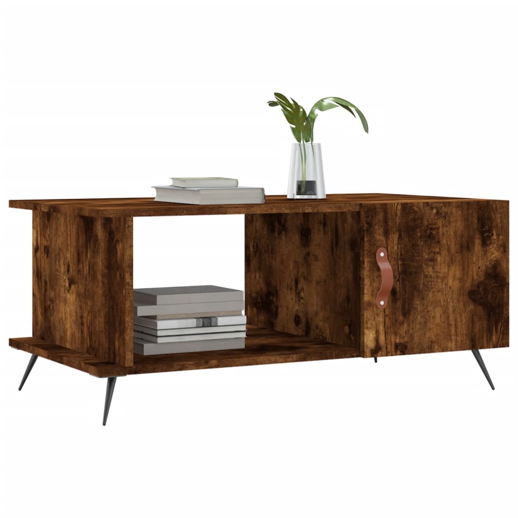 Table basse chêne fumé 90x50x40 cm bois d'ingénierie - XIOS