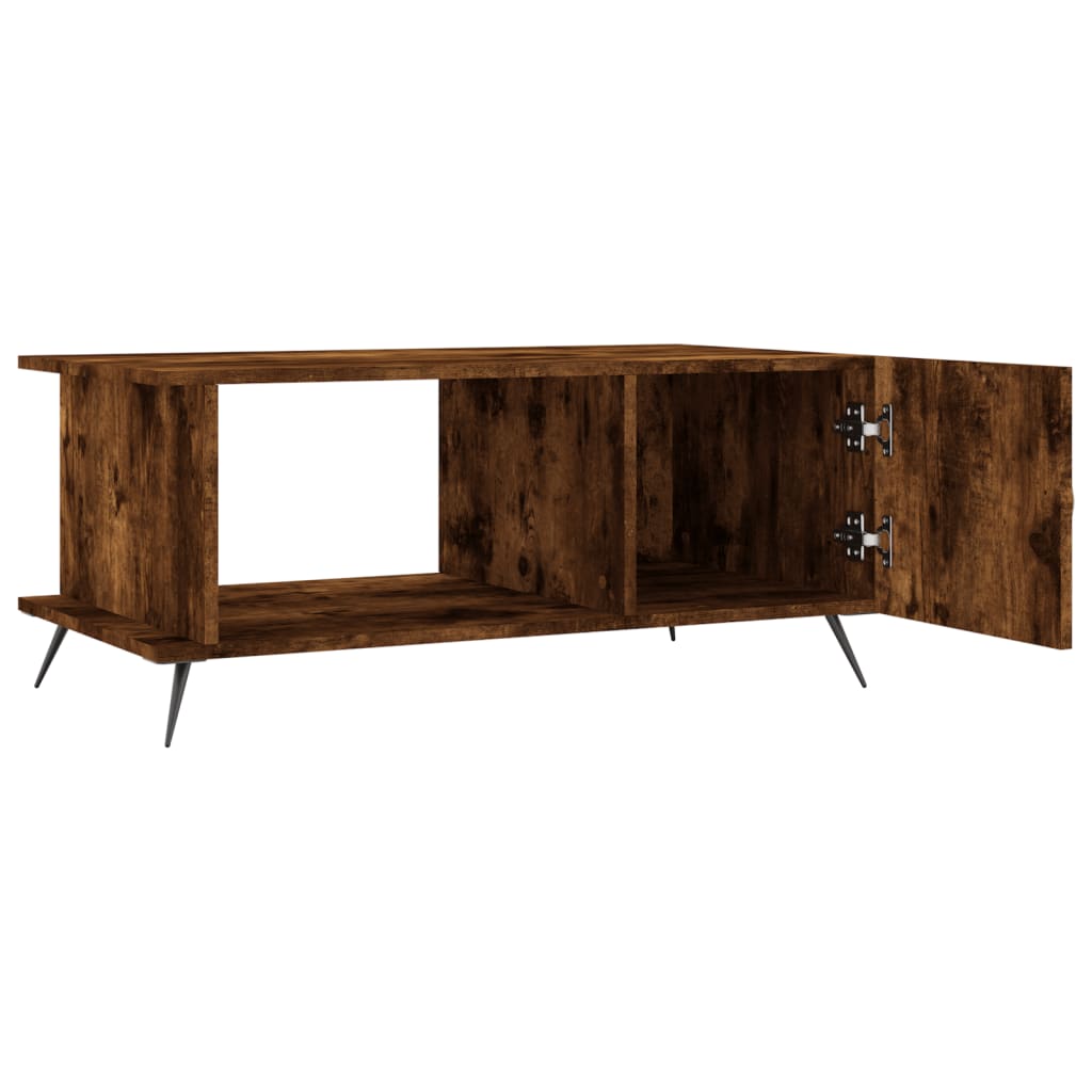 Table basse chêne fumé 90x50x40 cm bois d'ingénierie - XIOS
