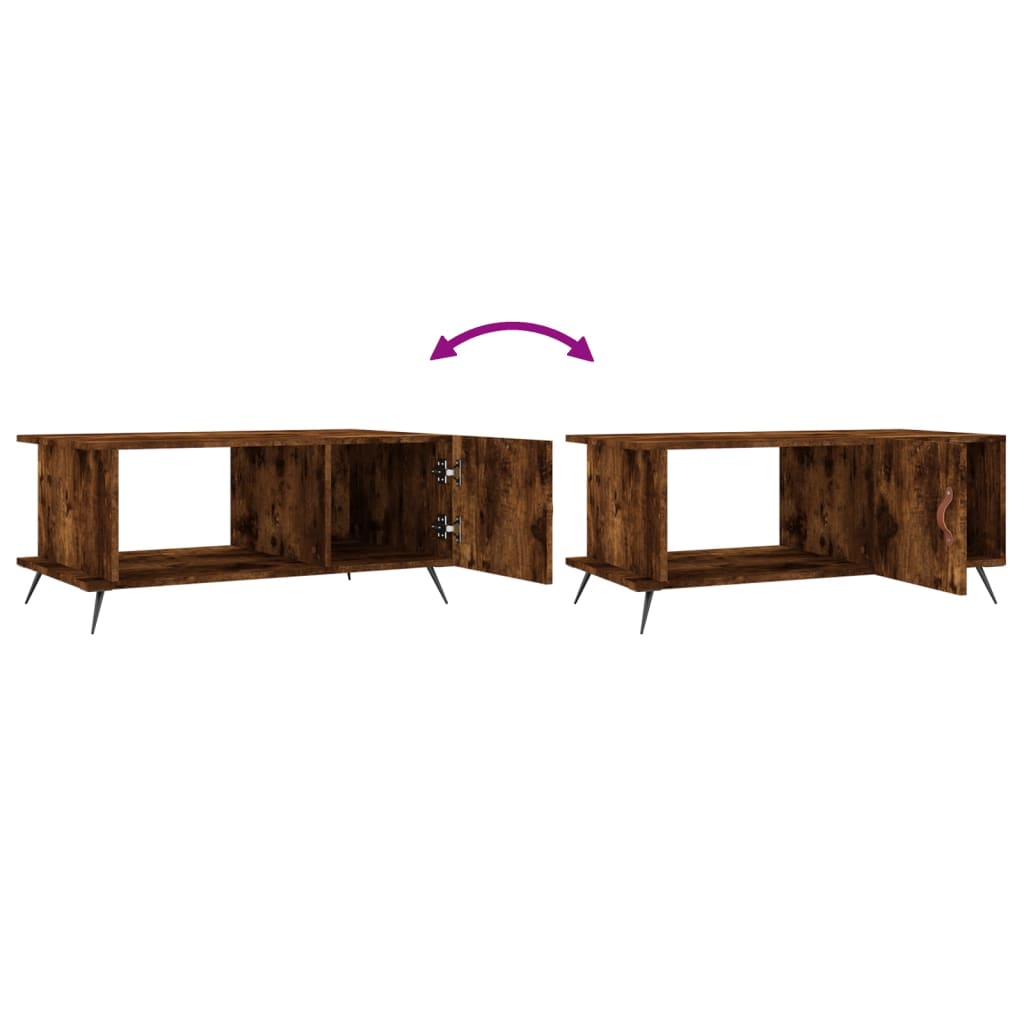 Table basse chêne fumé 90x50x40 cm bois d'ingénierie - XIOS