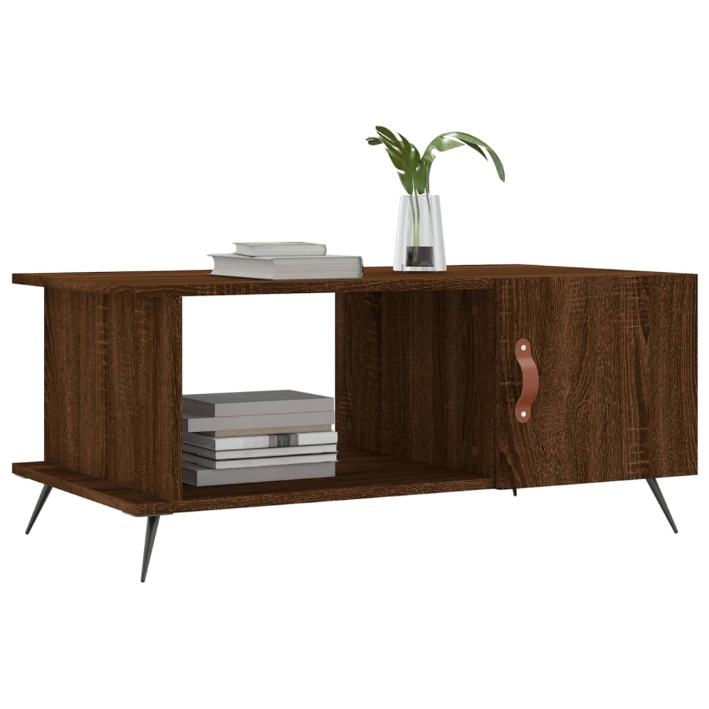 Table basse chêne marron 90x50x40 cm bois d'ingénierie - XIOS