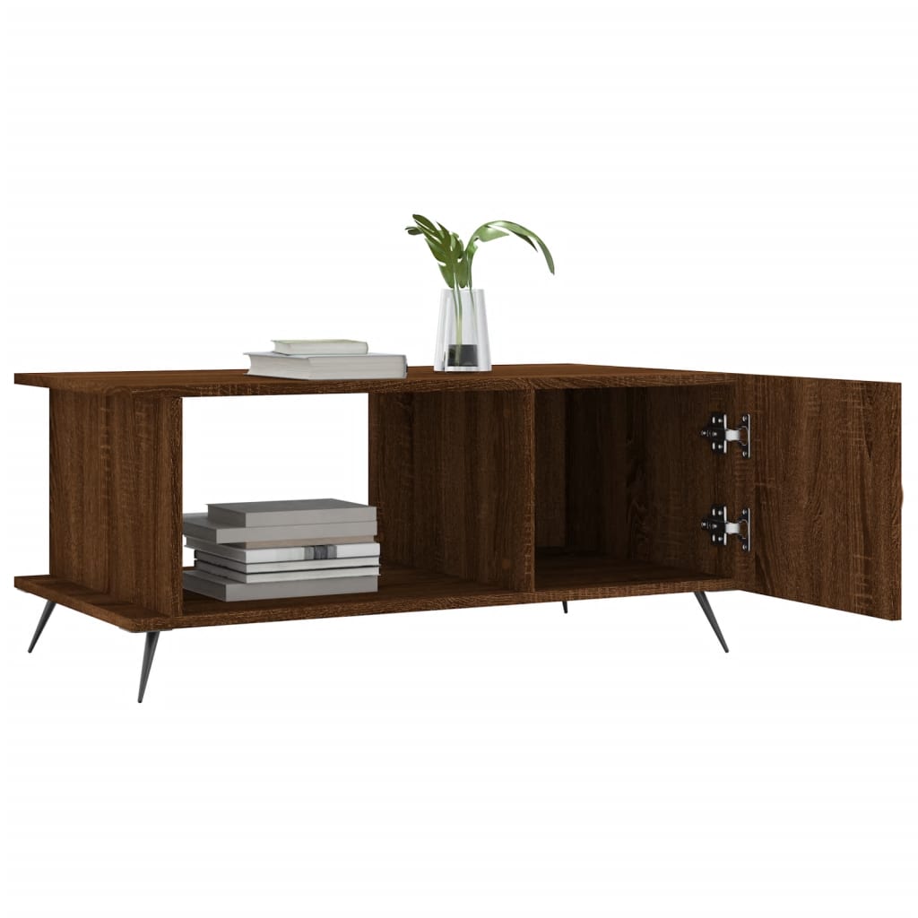 Table basse chêne marron 90x50x40 cm bois d'ingénierie - XIOS